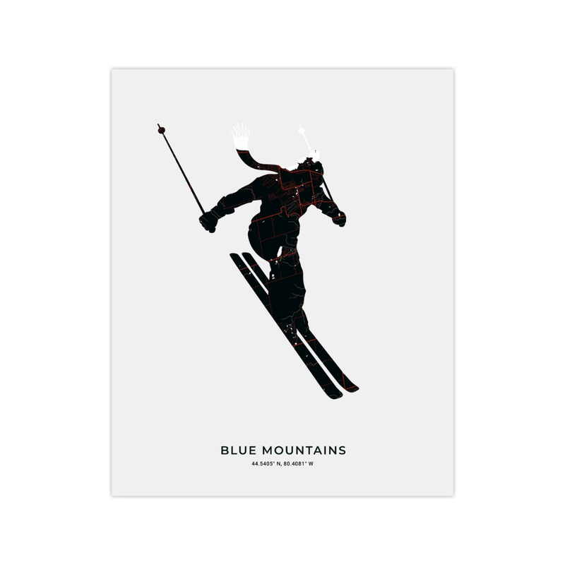 8" x 10" Blue Mountains Skier Print