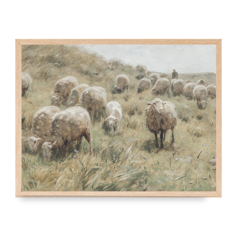 Framed Flock on Dune Print