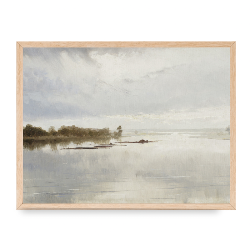 Framed Muted Tonal River Print