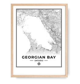 Framed Georgian Bay Map