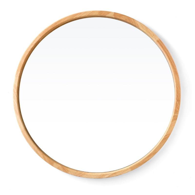 Mora Round Natural Mirror