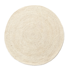 Nadia Round White Jute Rug