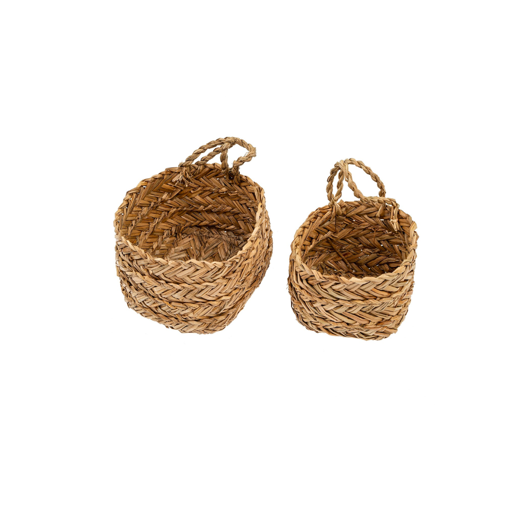 Set of 2 Seagrass Handle Baskets
