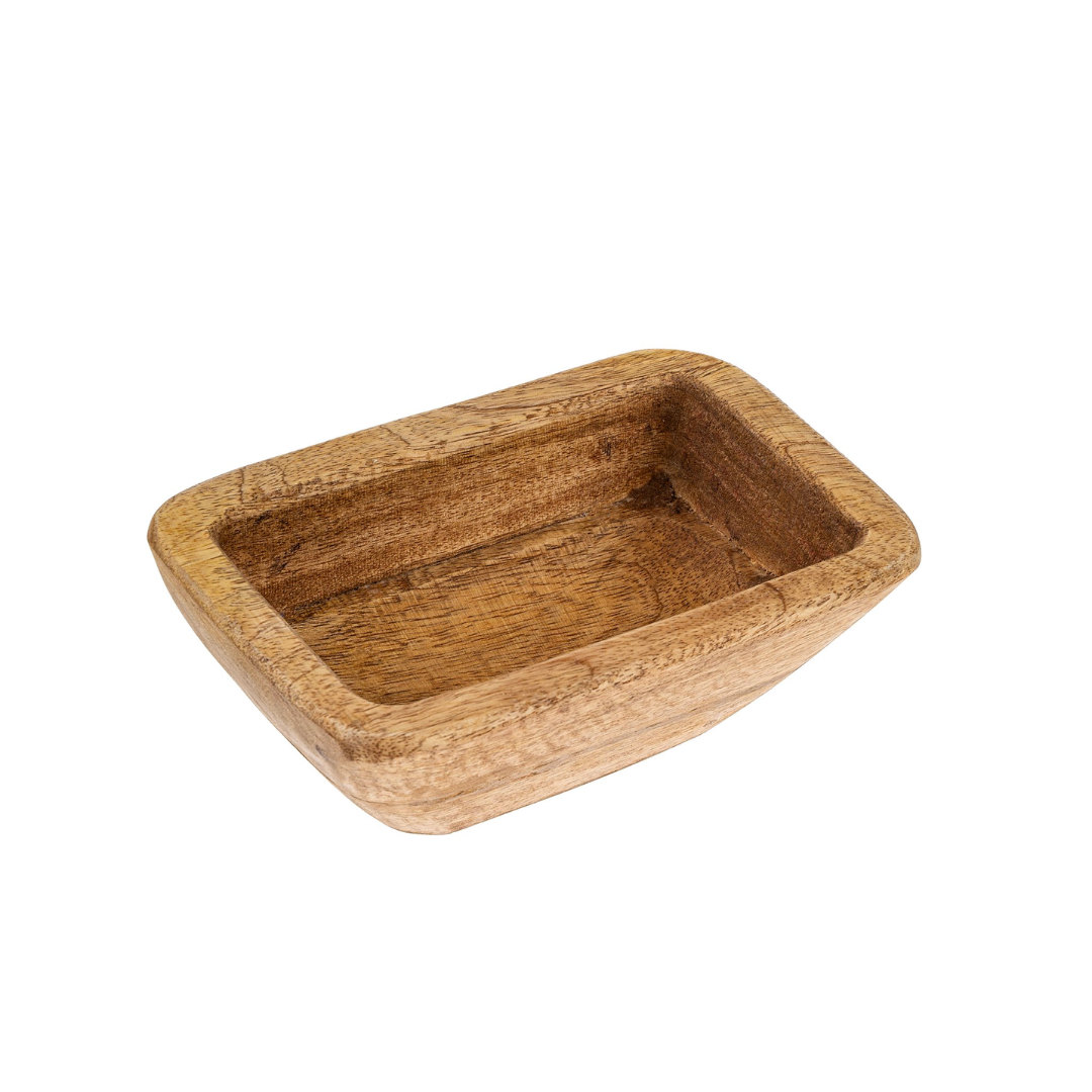 Carved Wooden Rectangle Bowl Haven Home & Gift