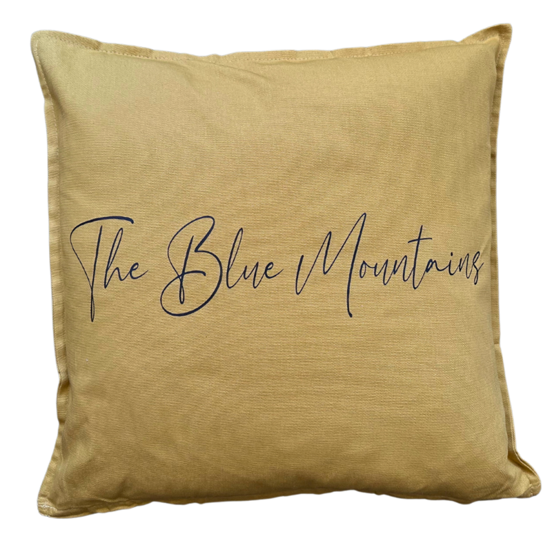 Blue Mountains Script Pillow