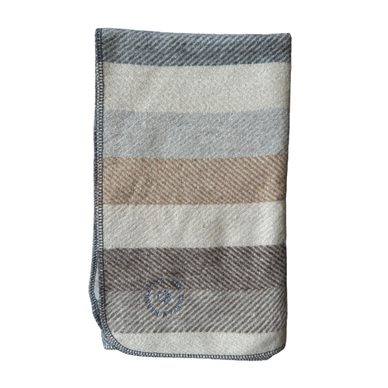 Neutral Stripe Wool Pet Blanket