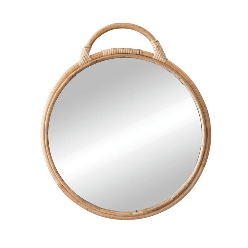 Round Rattan Mirror