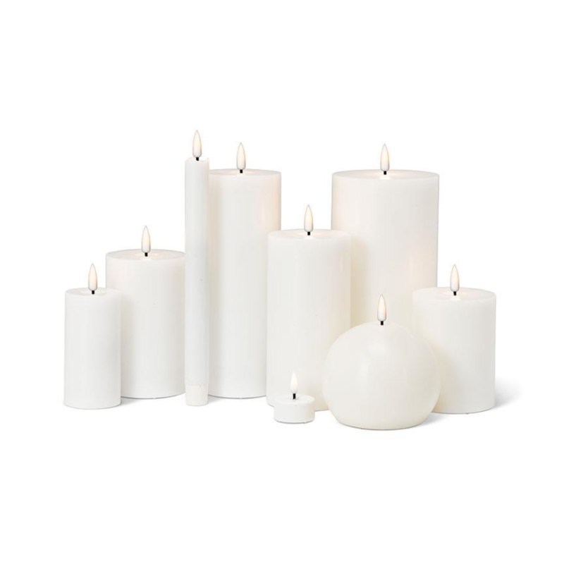 White LED Pillar Candles