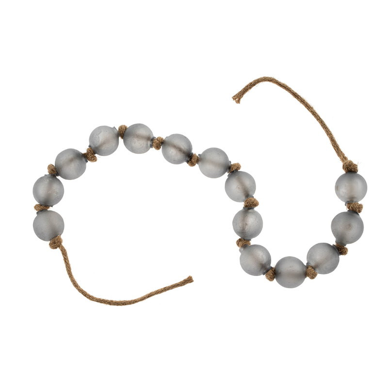 Beach Glass Beads, Frosted Grey