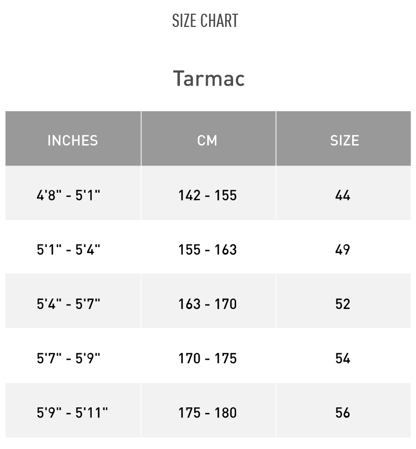 specialized tarmac sl6 size chart