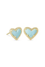 Kendra Scott Ari Heart Stud Earring - Lt. Blue Magnesite/Gold