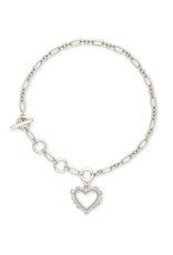 Kendra Scott Ari Heart Delicate Bracelet - White Crystal/Rhodium