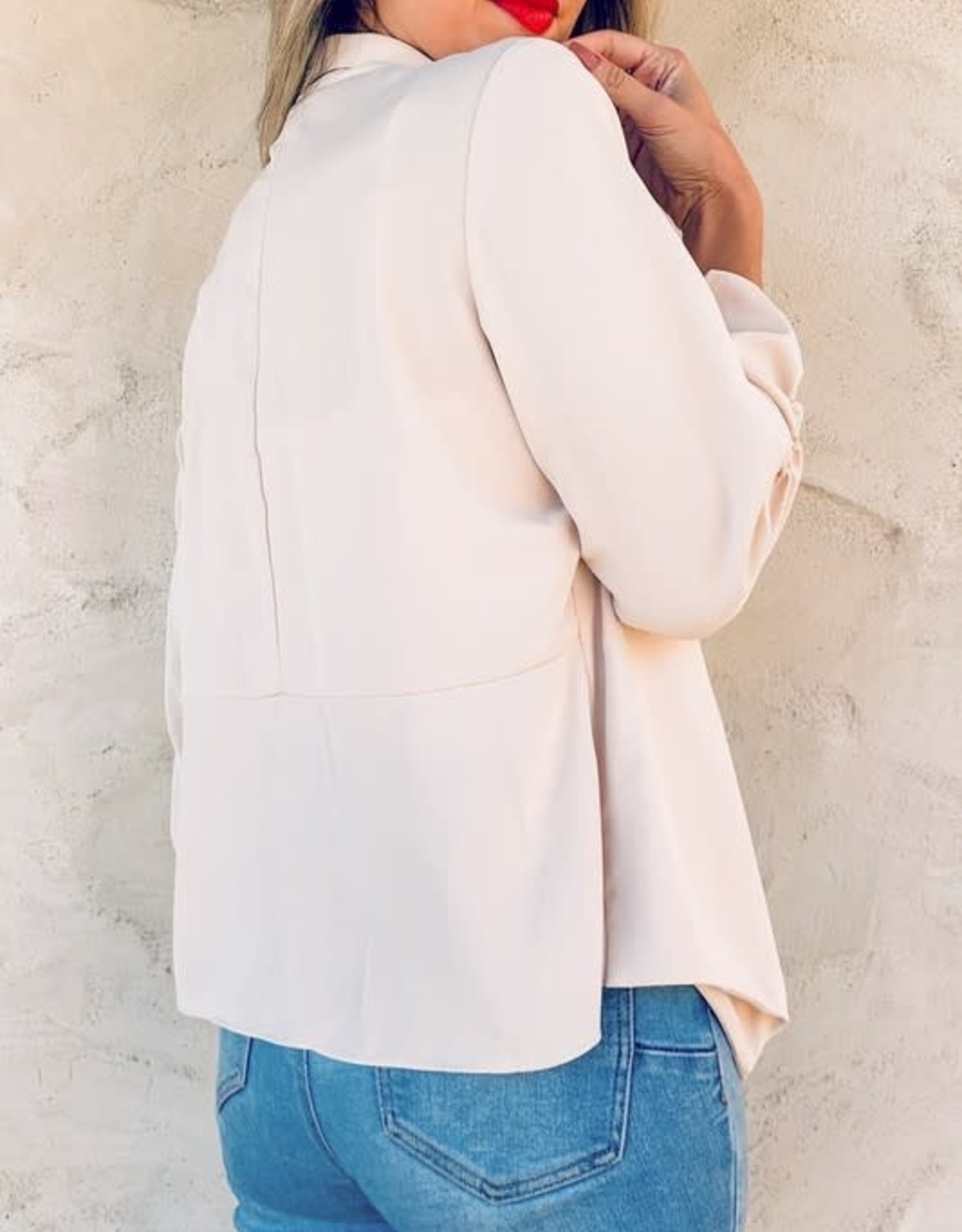 Ladies' Fashions AM10201 Draped Collar 3/4 Slv Blazer Weaver's