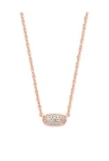 Kendra Scott Grayson Crystal Pendant Necklace - White CZ/Rose Gold
