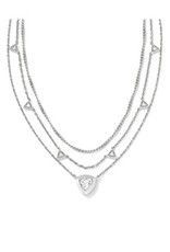 Kendra Scott Arden Multistrand Necklace Rhodium/White Crystal