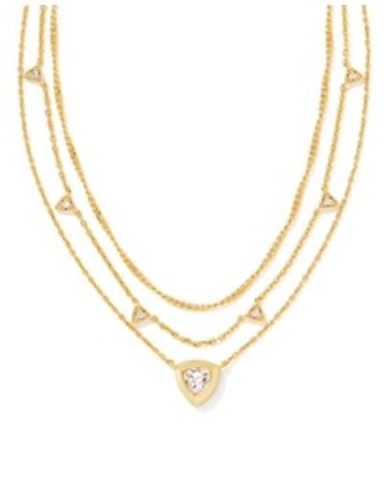 Kendra Scott Arden Multistrand Necklace Gold/White Crystal