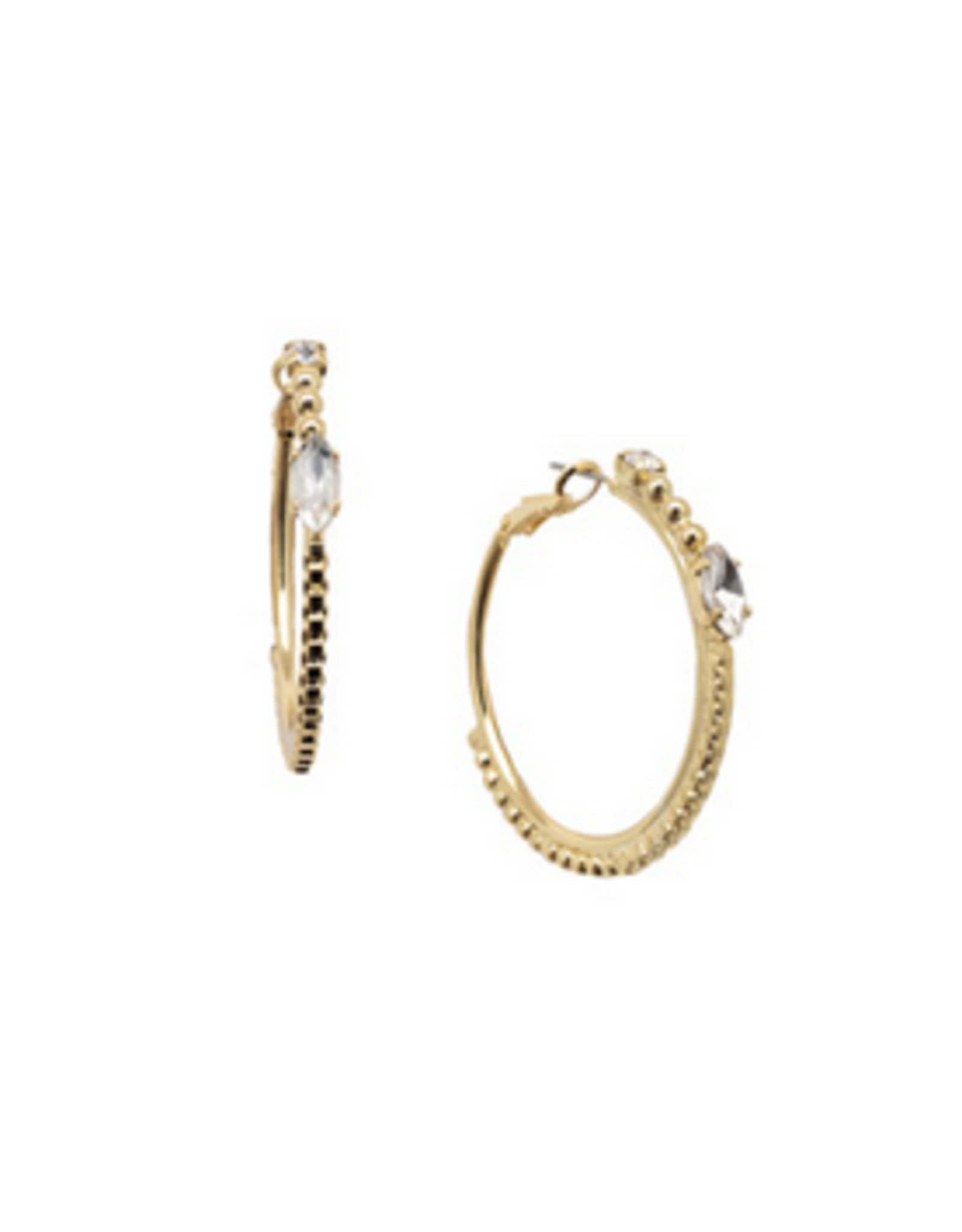 Sorrelli 4EEZ32BGCRY - Cleo Hoop Earrings Crystal