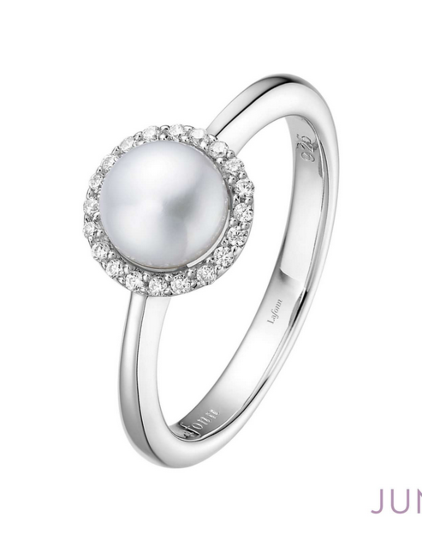 6MM FW Pearl w/ .20CTTW Lassaire Halo Ring - size 7