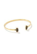 Kendra Scott Grayson Crystal Cuff Bracelet Gold/Black Spinel