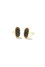 Kendra Scott Grayson Crystal Stud Earrings Gold/Black Spinel