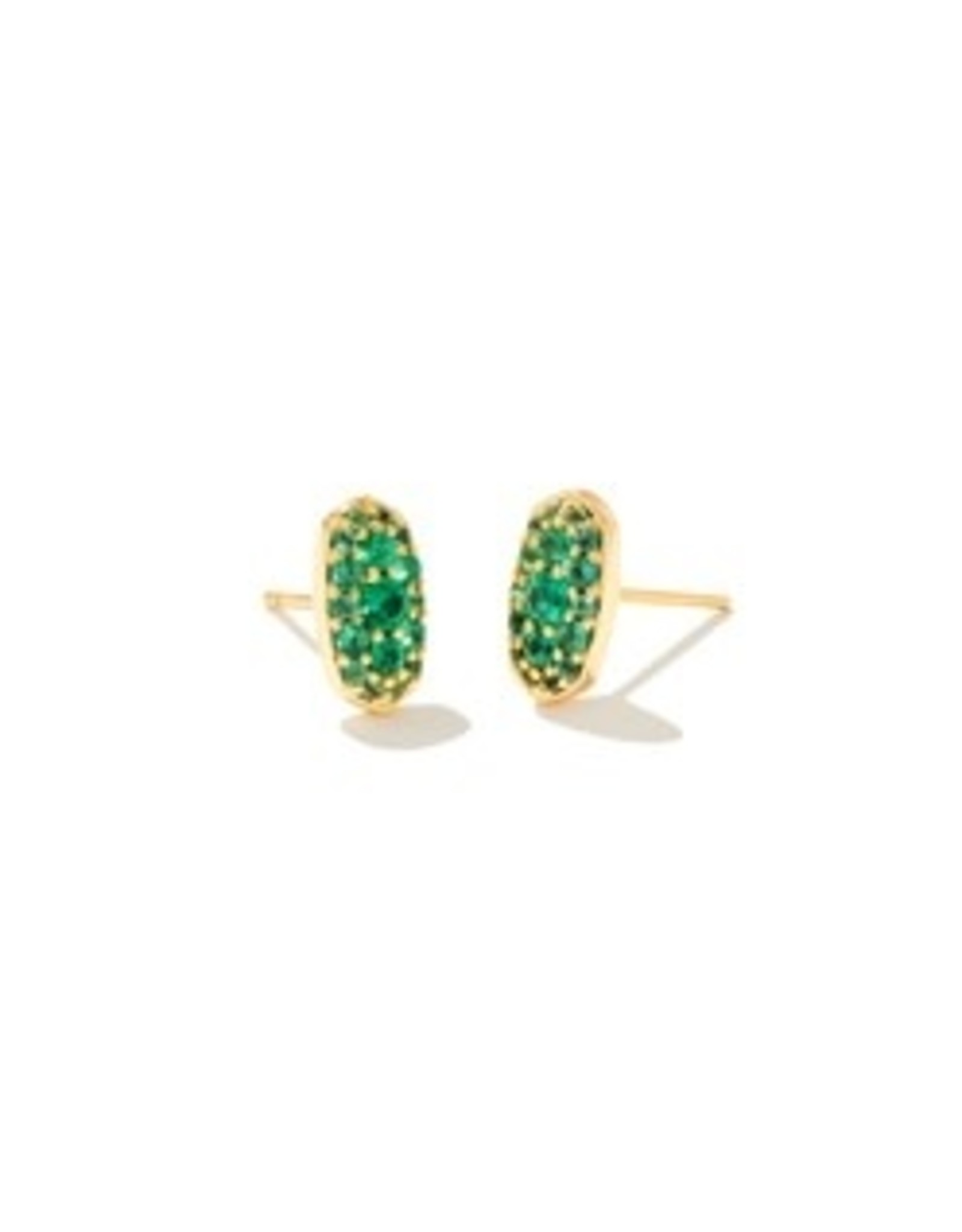 Kendra Scott Grayson Crystal Stud Earrings Gold/Emerald Crystal