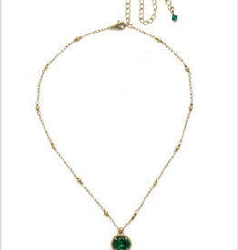 Sorrelli Emerald Cushion-Cut Pendant Necklace