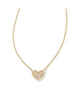 Kendra Scott Ari Pave Crystal Heart Necklace Gold/Crystal