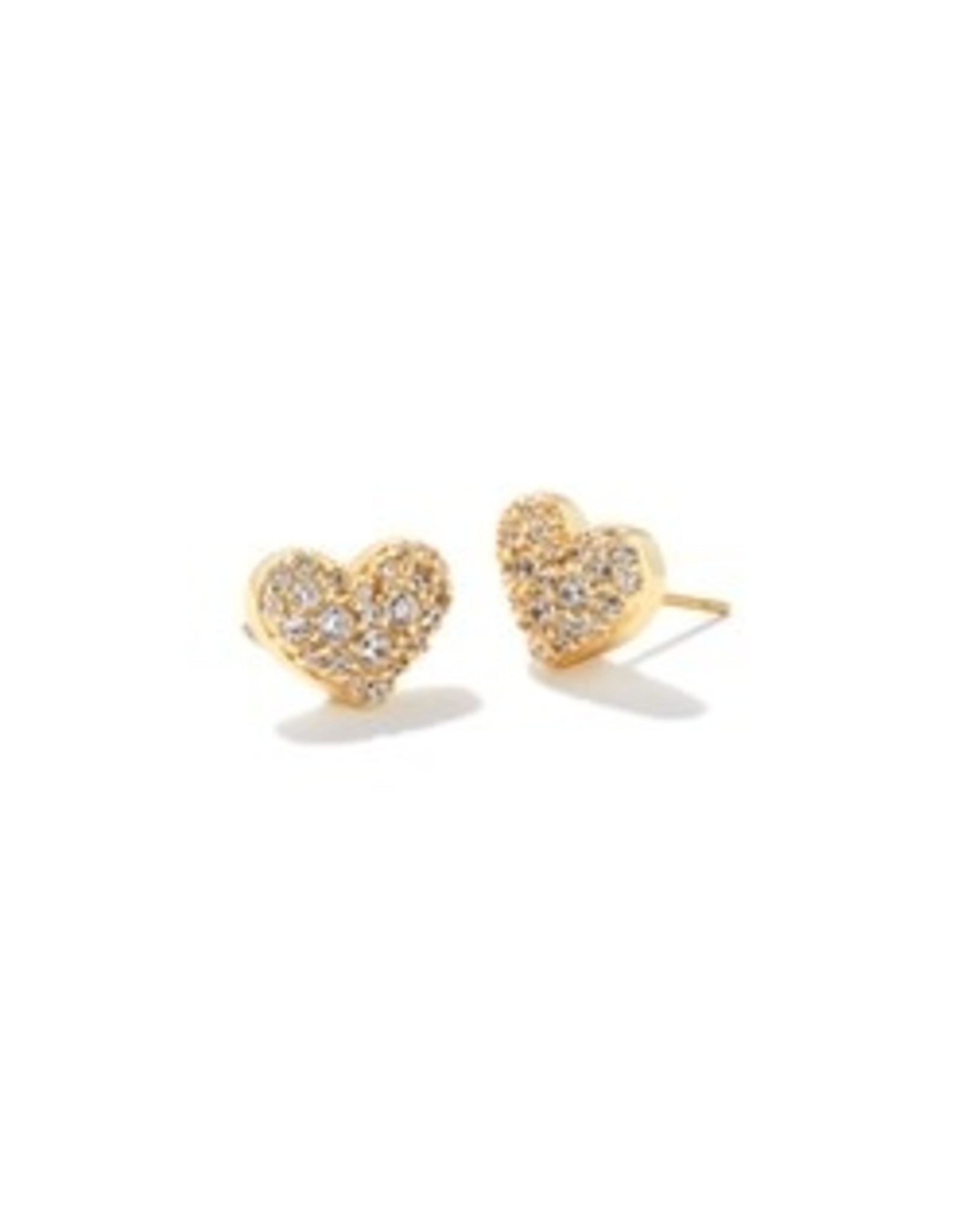 Kendra Scott Ari Pave Crystal Heart Earrings Gold/Crystal