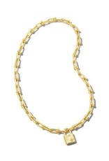 Kendra Scott Jess Lock & Chain Necklace Gold
