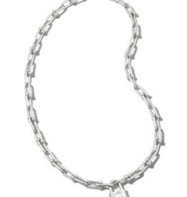 Kendra Scott Jess Lock & Chain Necklace Rhodium