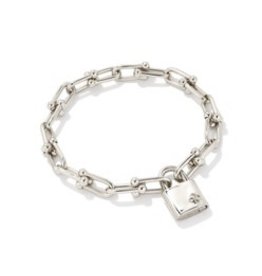 Kendra Scott Jess Lock & Chain Bracelet Rhodium
