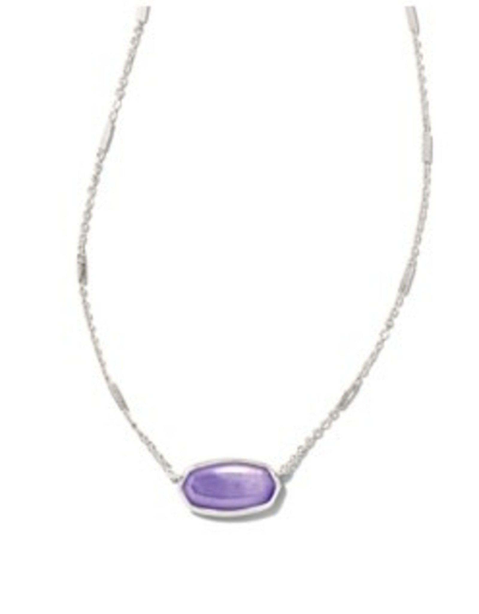 Kendra Scott Framed Elisa Short Necklace Rhodium/Lavender Opalite Illusion