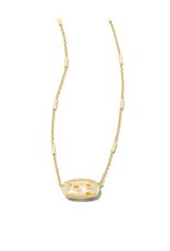 Kendra Scott Framed Elisa Short Necklace Gold/White Mosiac Glass
