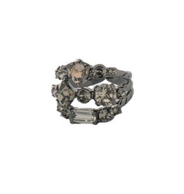 Sorrelli RDX1GMBD - Black Diamond Sedge Stacked Ring