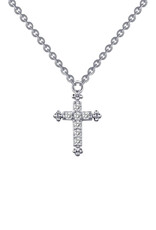 0.07CTTW 18" Small Cross Necklace