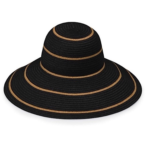 Savannah Hat - Black with Camel Stripes