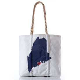 Sea Bags Sea Bags Custom Maine Heart Tote - Hemp Handles - Medium