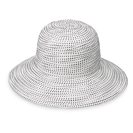 Wallaroo Hat Company Petite Scrunchie Hat - White with Black Dots