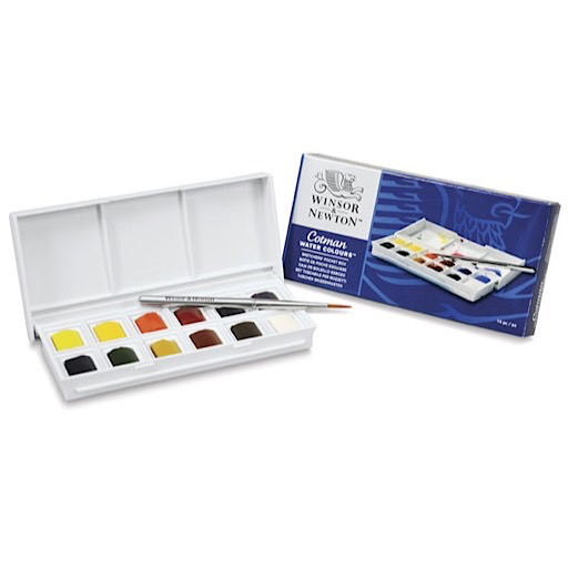Orange Art Winsor & Newton Cotman Pocket Box Watercolor Paint Set