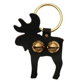 New England Bells Brass Door Chime Bell - Moose - Dark Brown