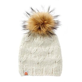 Sh*t That I Knit Sh*t That I Knit - Motley Beanie - White Lie - Faux Fur Pom