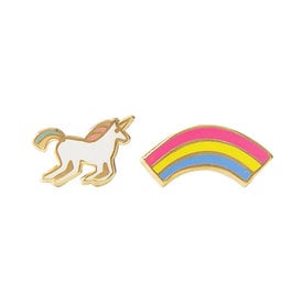 Yellow Owl Workshop Yellow Owl Workshop Stud Earrings - Unicorn & Rainbow