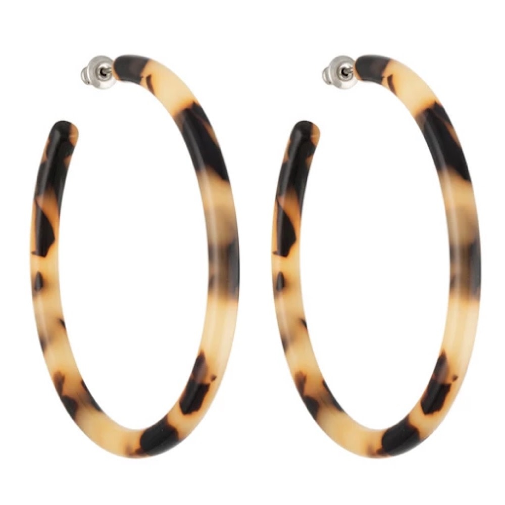 Machete Large Hoop Earrings - Blonde Tortoise