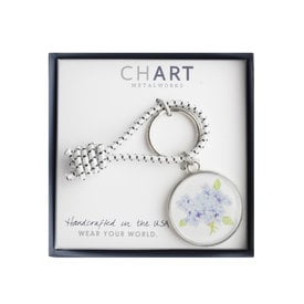 Chart Metalworks Chart Metalworks Key Ring - Sara Fitz Hydrangea - Pewter