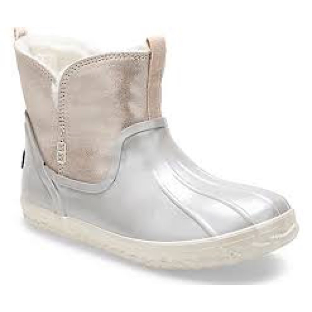 silver sperry boots