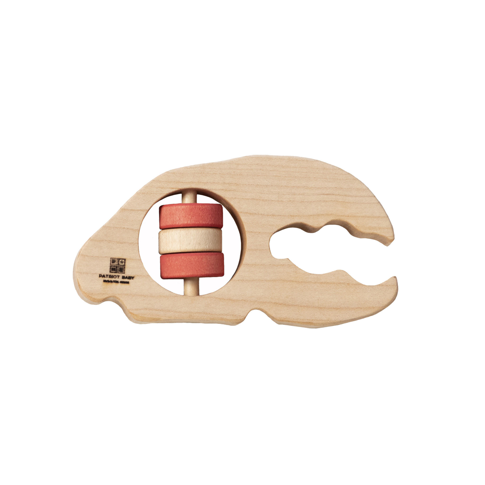 Patriot Baby Wooden Teething Rattle - Lobster Claw