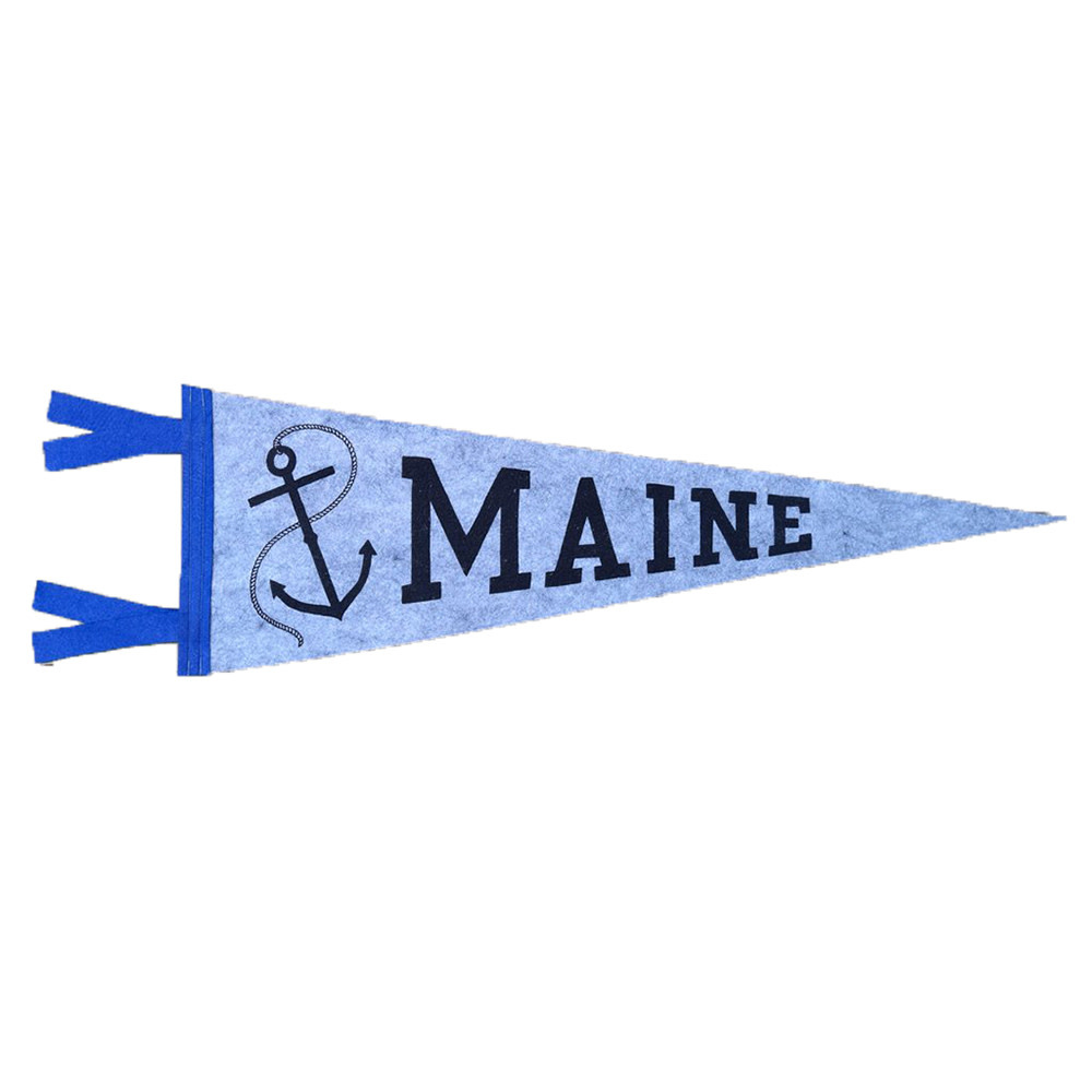 Quiet Tide Goods Pennant - Maine Anchor - Grey Wool