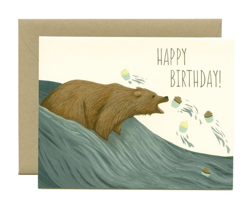 Yeppie Paper Yeppie Paper - Grizzly Bear Cupcakes Birthday Card