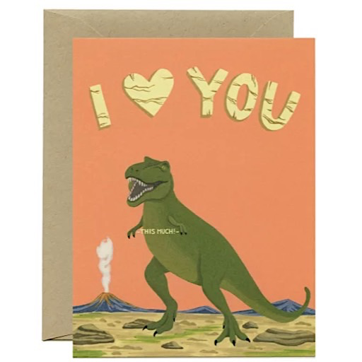 Yeppie Paper Card - T-Rex Dinosaur I Love You This Much