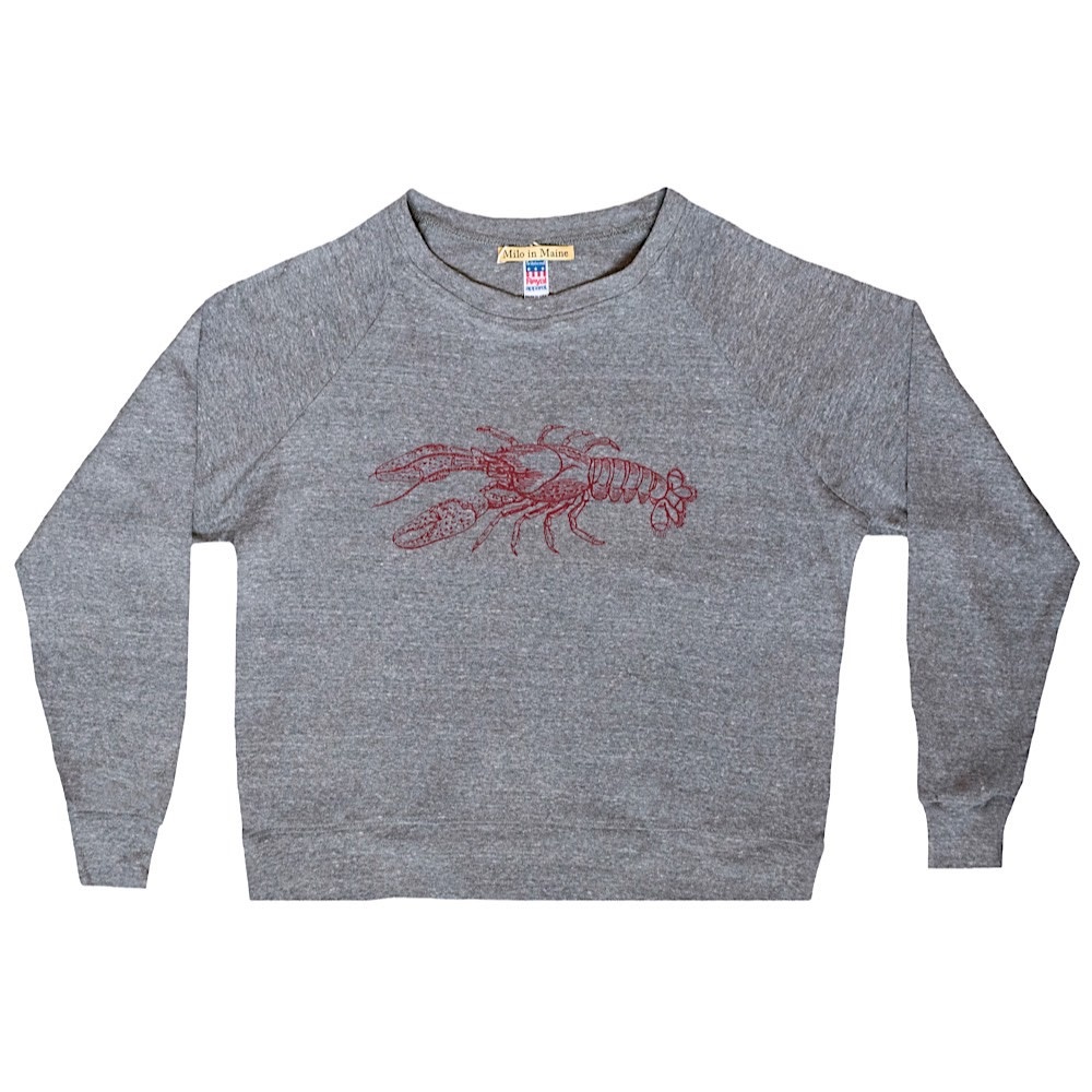 Milo In Maine Women's Lobster Raglan - Grey